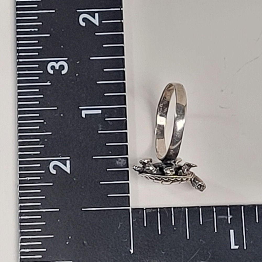 925 Sterling Silver Turtle Ring Size 6.5 Articulated Band Charm Jewelry - Picture 9 of 10